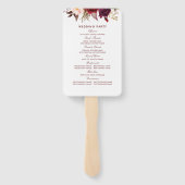 Éventail Bourgogne Red Elegant Floral Wedding Programme (Dos)