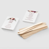 Éventail Bourgogne Red Elegant Floral Wedding Programme (Non-assemblé)