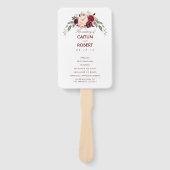 Éventail Bourgogne Red Elegant Floral Wedding Programme (Devant)