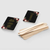 Éventail Bourgogne Red Floral Black Gold Wedding Programme (Non-assemblé)