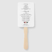 Éventail Bourgogne Red Navy Floral Rustic Wedding programme (Dos)