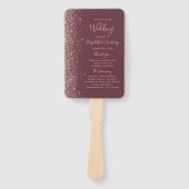 Éventail Bourgogne Rose Gold Parties scintillant Edge progr (Devant)