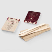 Éventail Bourgogne Rouge Floral Rustique Burlap Programme d (Non-assemblé)