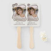 Éventail Bow Frame Photo Congrats Graduation  (Devant et derrière)