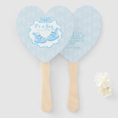 Éventail Bow Ribbon C'est un garçon (Devant et derrière)