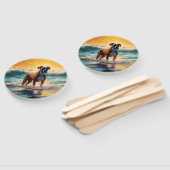 Éventail Boxer Beach Surfing Peinture (Non-assemblé)