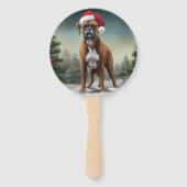 Éventail Boxer dans la neige de Noël (Dos)