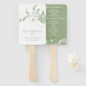 Éventail Branche avec le programme de mariage des fleurs ve (Devant et derrière)