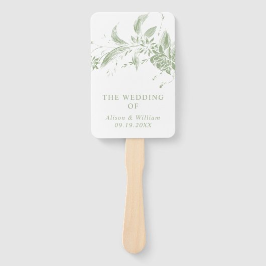 Éventail Branche avec le programme de mariage des fleurs ve (Devant)