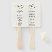 Éventail Branche verte d'olive simple (Devant et derrière)