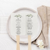 Éventail Branche verte d'olive simple