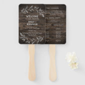 Éventail Branches courbes | Programme de mariage en bois (Devant et derrière)