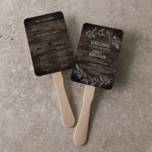 Éventail Branches courbes | Programme de mariage en bois