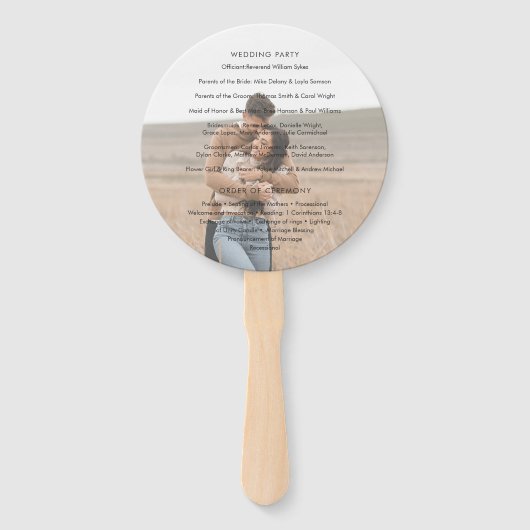 Éventail Brandy Simple Photo Programme de mariage moderne (Dos)