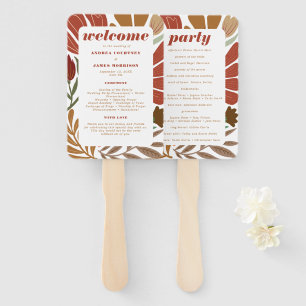 Éventail Bright Bold Boho Terracotta Floral Mariage
