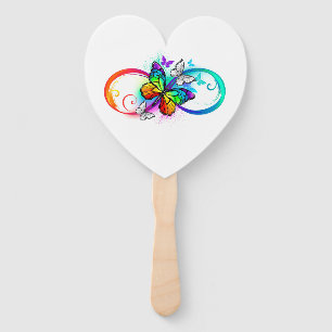Éventail Bright infinity with rainbow butterfly