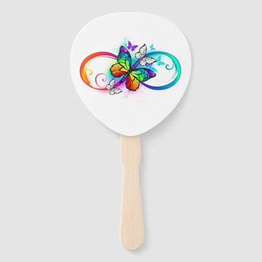Éventail Bright infinity with rainbow butterfly (Devant)