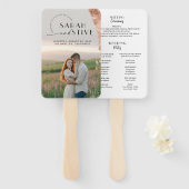 Éventail brosse rose or Simply Minimal Photo Mariage (Devant et derrière)