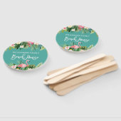 Éventail Brosse Script Tropical Floral Family Beach House (Non-assemblé)