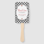 Éventail Buffalo Check noir blanc Plaid Mariage Merci (Devant)