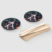 Éventail Bull Terrier Citrouille Halloween effroi (Non-assemblé)