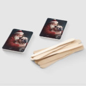 Éventail Bulldog avec Noël Festif du Père Noël (Non-assemblé)