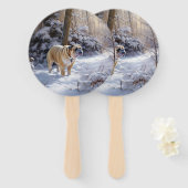 Éventail Bulldog Qu'Il Neige Noël Brossé (Devant et derrière)