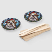 Éventail Bulldog Vitrail de Noël (Non-assemblé)