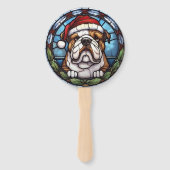 Éventail Bulldog Vitrail de Noël (Devant)