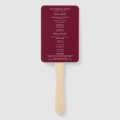 Éventail Burgundy Marsala Simple Élégant programme de maria (Dos)