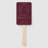 Éventail Burgundy Wedding Program Timeline Elegant Modern (Dos)