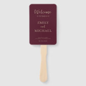 Éventail Burgundy Wedding Program Timeline Elegant Modern (Devant)