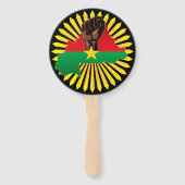 Éventail Burkina Faso Carte, drapeau et première révolution (Dos)