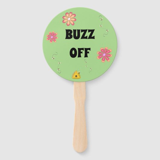Éventail BUZZ OFF Bumblebee Personnalisé Thème (Devant)
