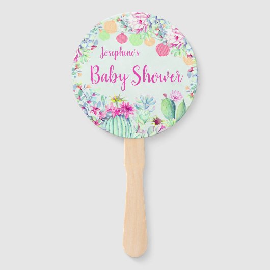 Éventail Cactus Lantern Fiesta Baby shower Succulents (Devant)