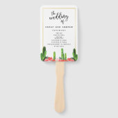 Éventail Cactus moderne et programme de mariage floral (Devant)