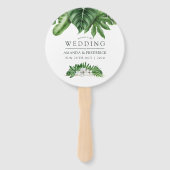 Éventail Cadeau de mariage de feuillage de verdure tropical (Devant)