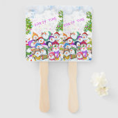 Éventail Cadeau de Noël Snowmans Fan de Noël (Devant et derrière)