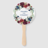 Éventail Cadre de fleurs colorées design mariage (Dos)