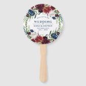 Éventail Cadre de fleurs colorées design mariage (Devant)