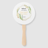 Éventail Cadre doré géométrique moderne Feuille Floral (Devant)