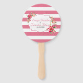 Éventail Cadre Et Rayures De Parties scintillant Rose Blanc (Devant)