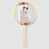 Éventail Cadre floral couple photo programme de mariage bei (Devant)