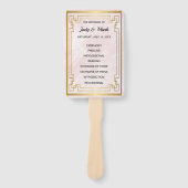 Éventail Cadre géométrique Or Programme de mariage en marbr (Devant)