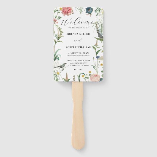 Éventail Cadre Mariage Fleur sauvage Secret Garden (Dos)