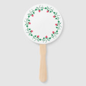 Éventail Cadre rond fleuri avec fleurs roses (Devant)