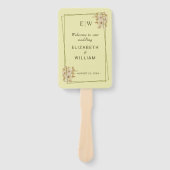 Éventail Cadre rose - Mariage jaune céleste Monogramme (Devant)