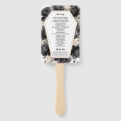 Éventail Café gothique Vintage noir Rose Mariage (Dos)