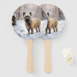 Éventail Cairn Terrier Laissez tomber la neige Noël