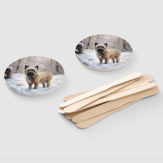 Éventail Cairn Terrier Qu'Il Neige Noël (Non-assemblé)